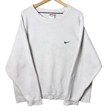 Vintage Nike Swoosh Sweatshirt Crewneck Late 80 s Early 90 s Mens XL White