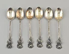 6 Silver Coffee Spoons Hildesheimer Rose 800 Silver 47g 9,5cm 19530017-d