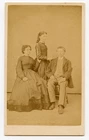 Civil War-era CDV of two women and  soldier, by Wimer, Mifflintown PA