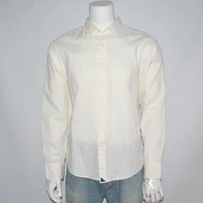 NWT UNTUCKit Regular Fit Velasco Off White Textured Cotton Casual Shirt Sz L