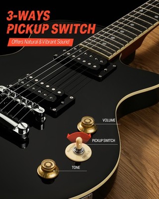🎸 Donner DSC-128 Electric Guitar H-H Pickup Solid Body With Gig