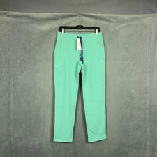 Figs Yola Skinny Scrub Pants Surgical Green Womens Size Small PETITE Technical
