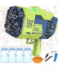 132 Hole Rocket Bubble Gun with Lights 20,000 Bubbles Per Minute, Kids  Adult