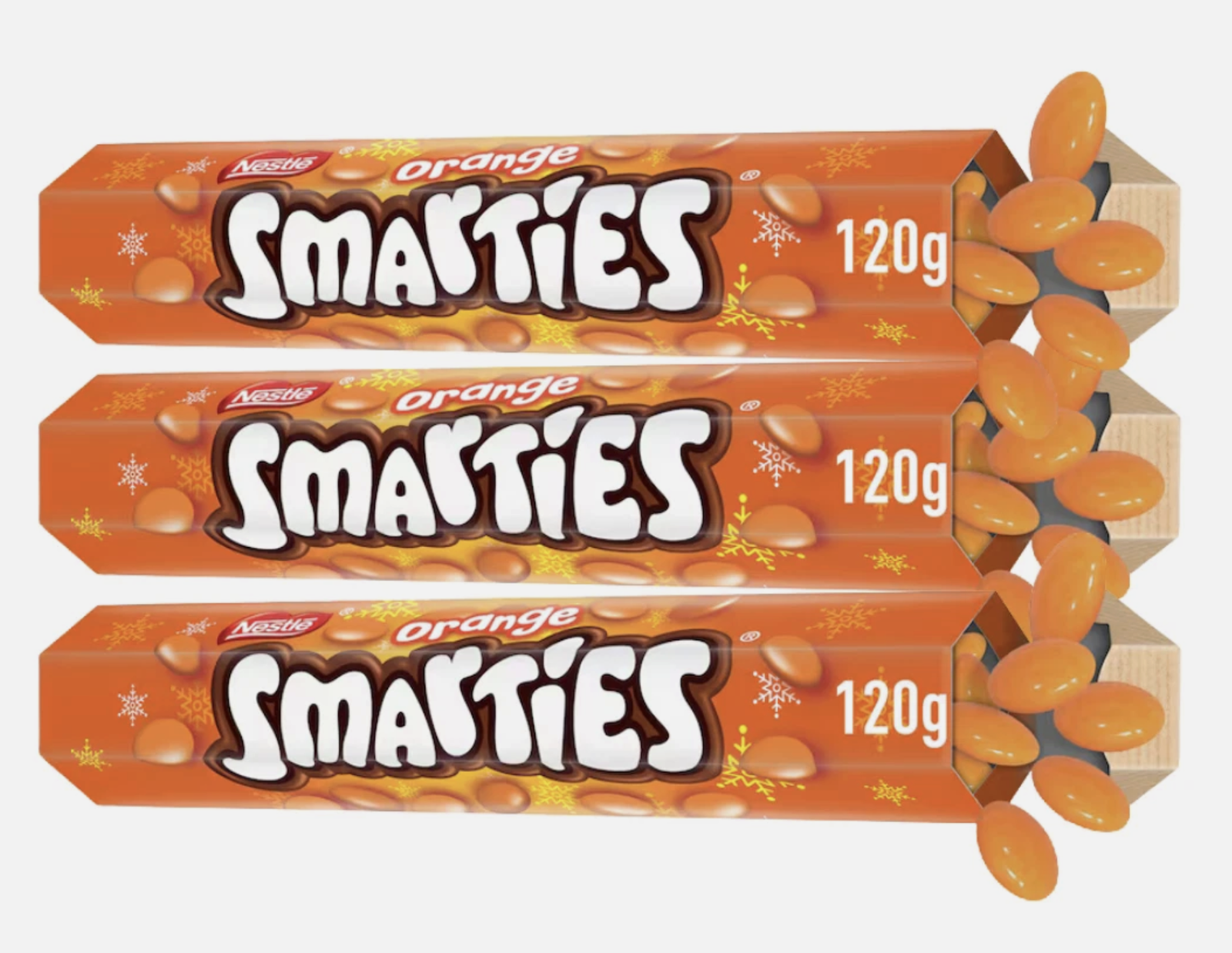 Smarties Orange Milk Chocolate Giant Tubes 3 x 120g