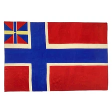 Antique Silk Parade Flag Norway Sweden Cloth Vintage Union Mark Scandinavia Art