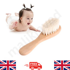 Baby Hair Brush with Wooden Handle Super Soft Goat Bristles Newborns Toddlers