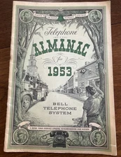 1953 Telephone Almanac Bell Telephone System Booklet Vintage