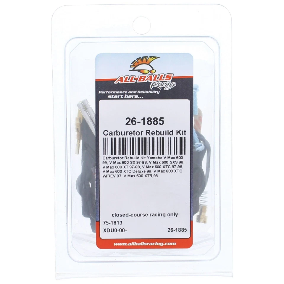 New All Balls Carburetor Rebuild Kit 26-1885 for Yamaha V Max 600 SXS 98 Foto 4 de 4