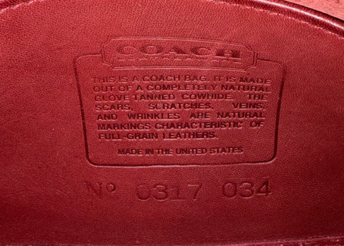 Vintage Coach Crescent Hobo Crossbody Y2K Burgundy Leather Made USA Zip Bag - Picture 5 of 7