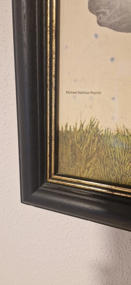 Michael Mathias Prechtl – "Mädchen mit Löwe",  Plakat gerahmt - Bild 2 von 3