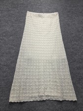 37 Orchard Lace Maxi Skirt Womens Sz S Ivory White Long Lined Elegant Casual