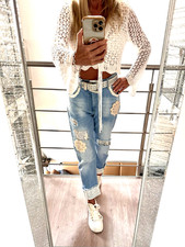  Sexy S. Woman Baggy Boyfriend Jeans Patches ...