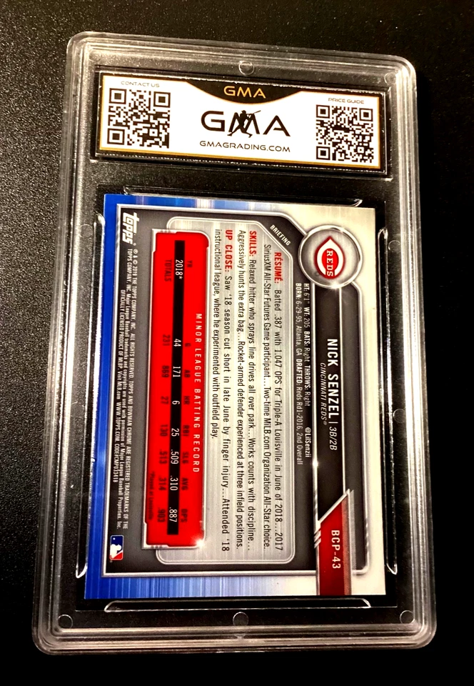 Nick Senzel Rookie Gem Mint 10 2019 Bowman Chrome Refractor Mega Rare #1 RC $$$ - Image 4 of 4