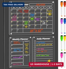 FINDMAG Acrylic Magnetic Dry Erase Board for Fridge, 16"x12" Magnetic Calendar f