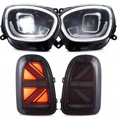 VLAND LED Headlights + SMOKED Tail Lights For 2017-20 Mini Cooper Countryman F60