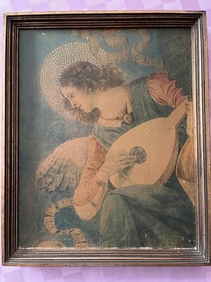 Bild mit Rahmen Melozzo da forti Engel mit Laute Dachbodenfund Vatikan 