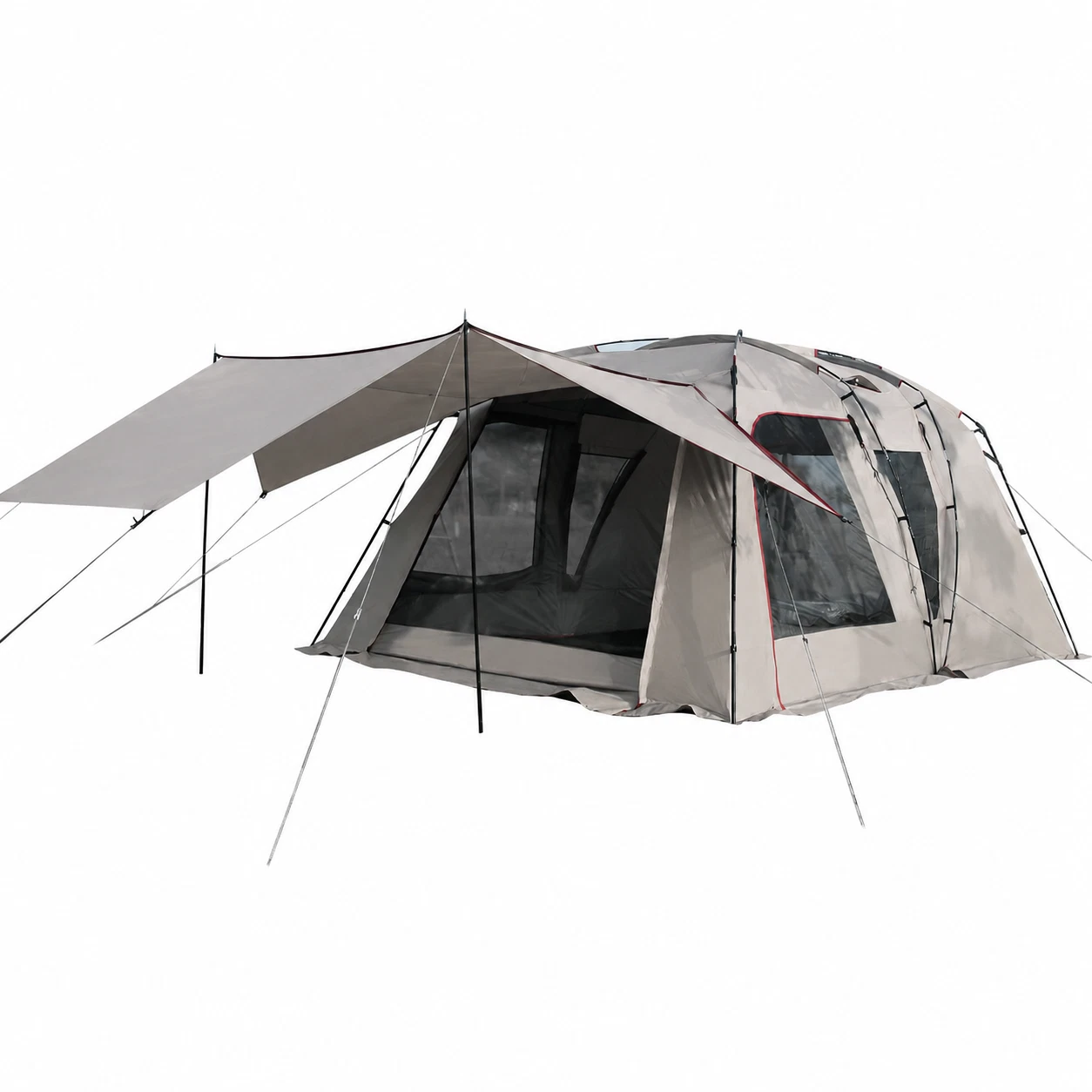 6 Person Tent, Double Layer Family Camping Tent, Portable Dome Tent with Steel