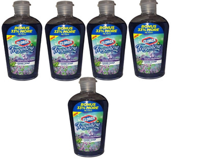 5 NEW CLOROX FRAGANZIA LAVENDER WITH EUCOLYPTUS HAND SOAP WASH 10 FL OZ