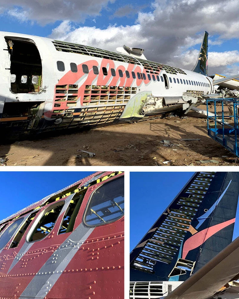 Aloha Airlines Boeing 737-200 Cola #N824AL Metal Azul Naranja Avión Recubrimiento Bolsa Etiqueta Foto 4 de 4