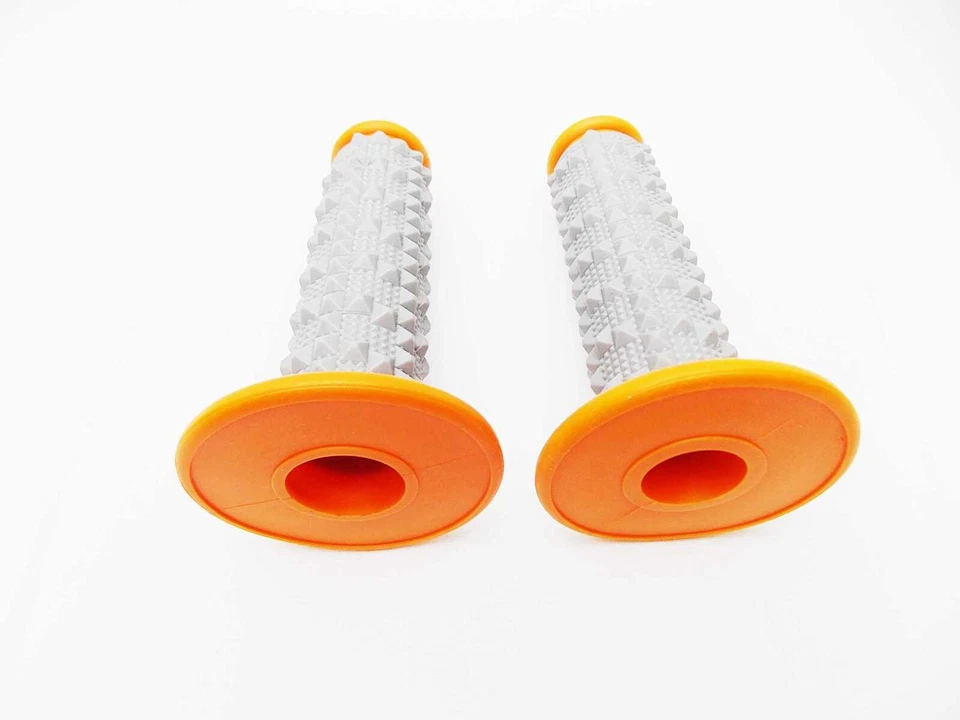 SUZUKI RMX250 FORSETI ORANGE GREY DIAMOND TOP HANDLEBAR GRIP SET GRIPS - Image 2 of 4