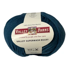Valley Yarns Superwash Bulky 100% Extrafine Merino Wool 100 g 07 Blue Mist
