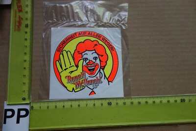 Alter Aufkleber Restaurant Imbiss Grill Burger MC DONALD'S Sicherheit auf... (PC