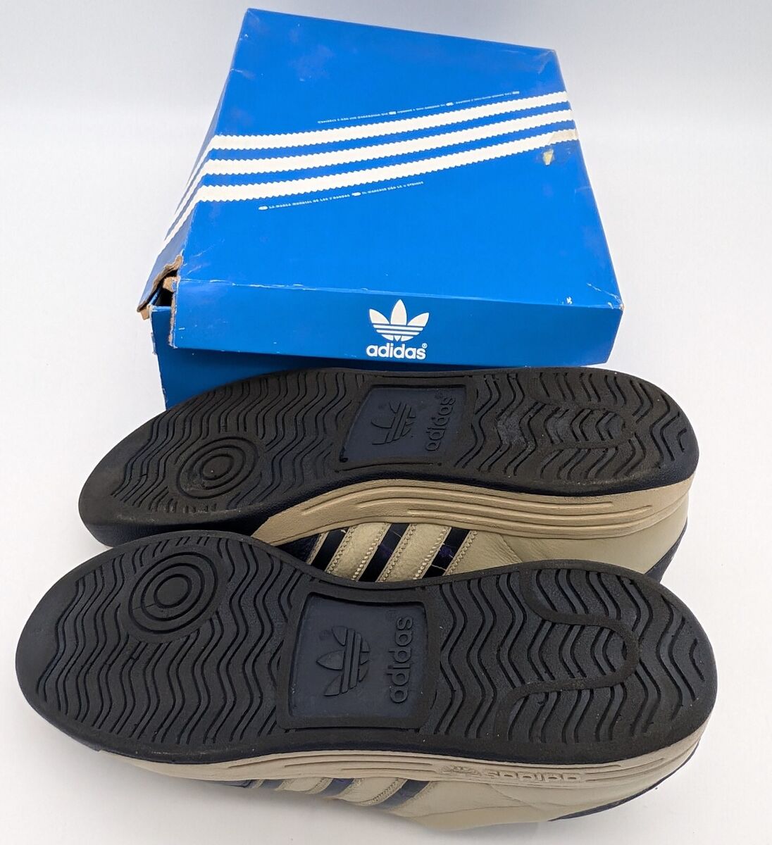 Rare Adidas Nastase Beige Navy Blue Sneakers U.S. sz 12 Rare Adidas Nastase Beige Navy Blue Sneakers U.S. sz 12