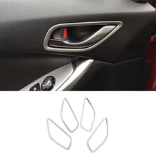 Fit For Mazda CX-5 CX5 2013 2014-2015 ABS Silver Inner Door Bowl Cover Trim 4PCS