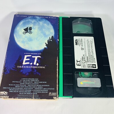 E.T. The Extra-Terrestrial VHS Movie Full Screen Edition Hologram on Green Tape