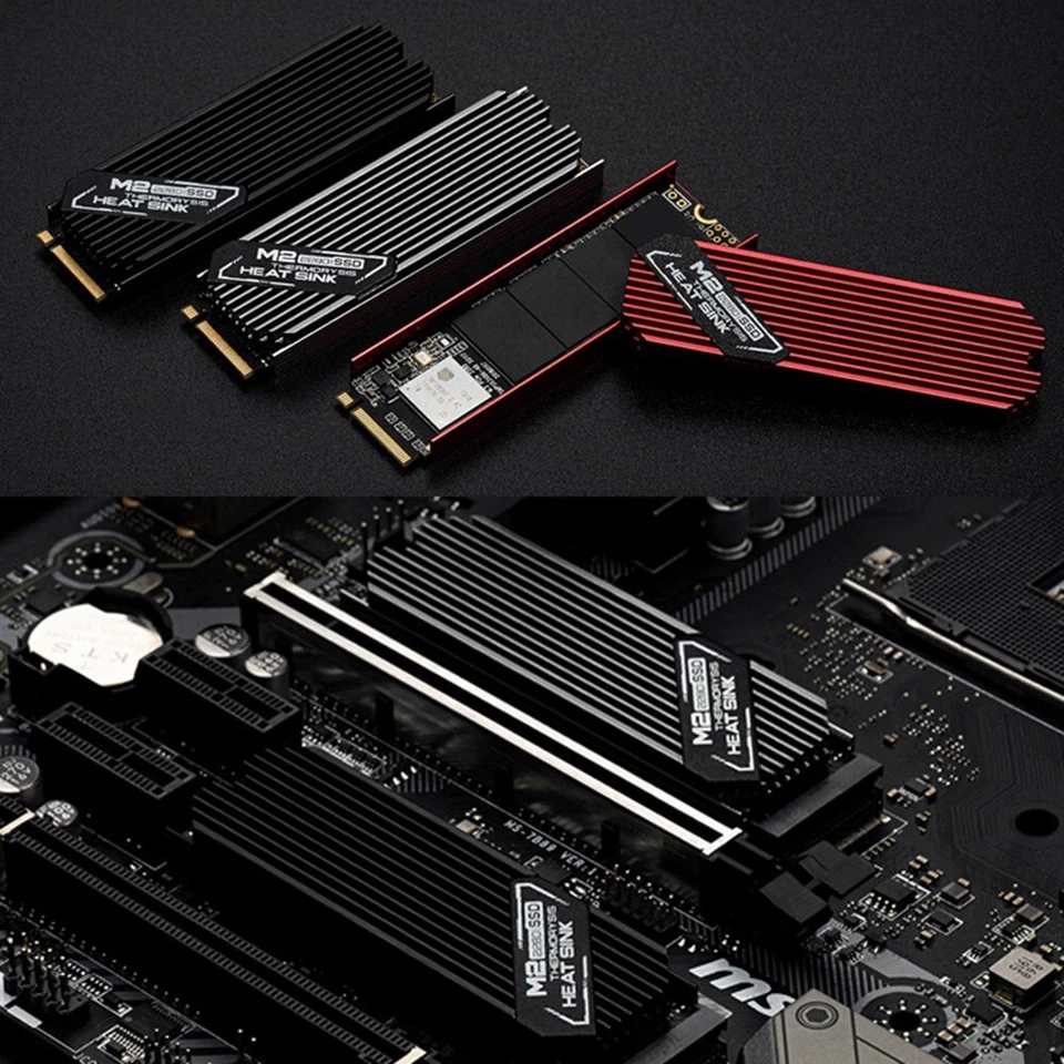 M.2 Kühlkörper SSD 2280 NVMe Aluminium Heat Sink cooling Cooler PC 3 Farben - Bild 4 von 4