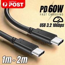 USB Type-C to USB-C Male to Male Data Power Cable PD Fast Charge MacBook Samsung
