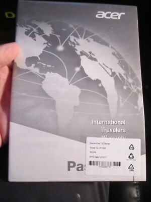 NEW ACER INTERNATIONAL TRAVELERS WARRANTY ASPIRE ONE 722 SERIES BBA42
