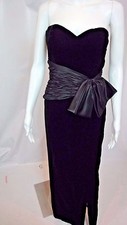 VICTORIA for SUKY ROSAN Black Velvet Long Gown Sz 8