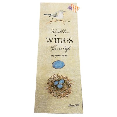 Love of Nature We Have Wings Soar High Birds Nest Tapestry Wall Hanging Panel