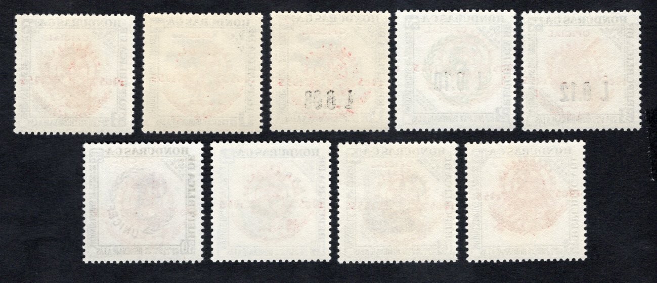 Honduras 1955 7 stamps Mi#503-12 Ovpt PROOF R MNH