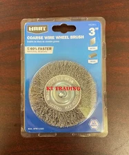 HART 3" HEAVY-DUTY PAINT REMOVAL COARSE WIRE WHEEL BRUSH 1/4" HEX Attachment 