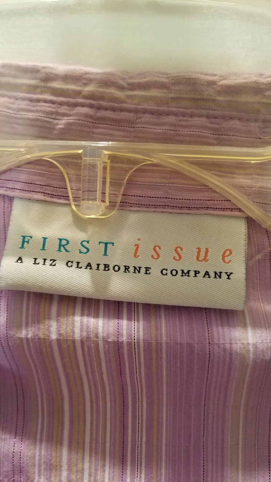 FIRST ISSUE BUTTON DOWN BLOUSE PURPLE,WHITE AND T… - image 7