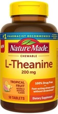 Nature Made Chewable L-Theanine Tropical Fruit Flavor 50 Tablets
