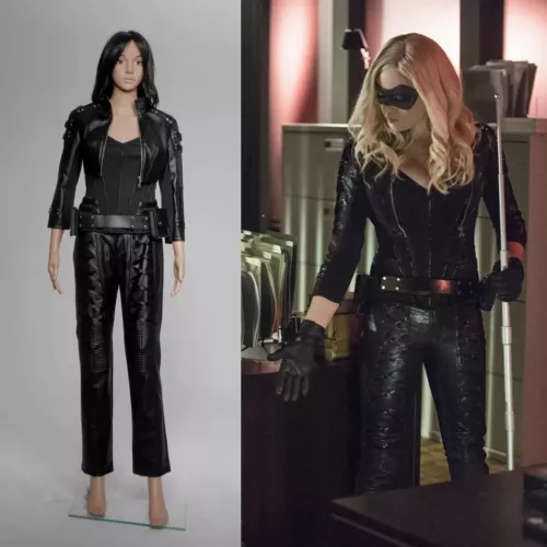 HOT  Arrow Black Canary Sara Lance Pleather Carnival Costume Halloween Cosplay