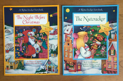 Lot of 2 - The NIGHT BEFORE CHRISTMAS & THE NUTCRACKER  sticker activity books