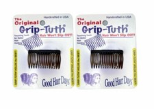 4 Combs x Good Hair Days Grip-Tuth® 1 3/4" Brown Shorty Combs Made in USA 40163