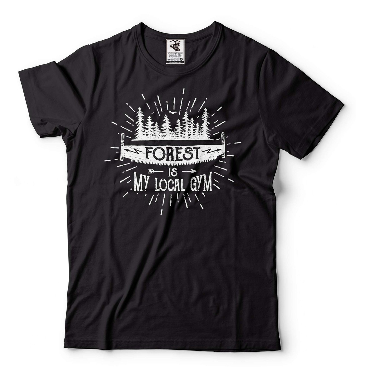 Mens Forest Is My Local Gym Shirt Funny Gym Shirt Forest Tee Camping Camp  Shirt