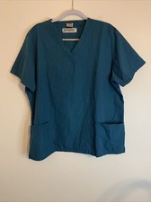 Fashion Seal Teal V-Neck Scrub Top Medical Uniform Large
