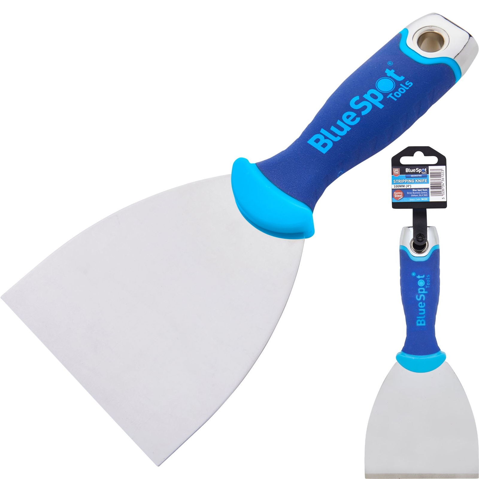 BlueSpot Scrapers Paint Stripping Knife Decorators Scraper Stainless Steel 4""