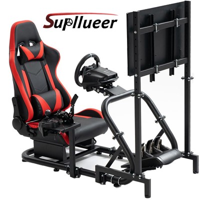 Supllueer Racing Simulation Cockpit Ständer mit Sitz passend für Logitech G920