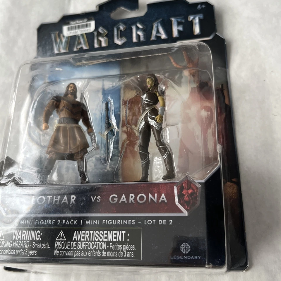 Mini figuras de acción Warcraft Lothar y Garona (paquete de 2) legendarias 2015 Wow Jakks Foto 2 de 4