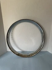 (4) 15 INCH STAINLESS STEEL CHROME PLATED BEAUTY/TRIM RINGS,HOT ROB, RIBBED