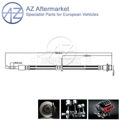 Fits Toyota C-HR Prius 1.2 1.6 1.8 2.0 2.4 AZ Front Left Brake Hose 90947W2067