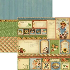 Graphic 45 Place in Time Collection Garden 12 x 12 August Cut-Aparts Cardstock