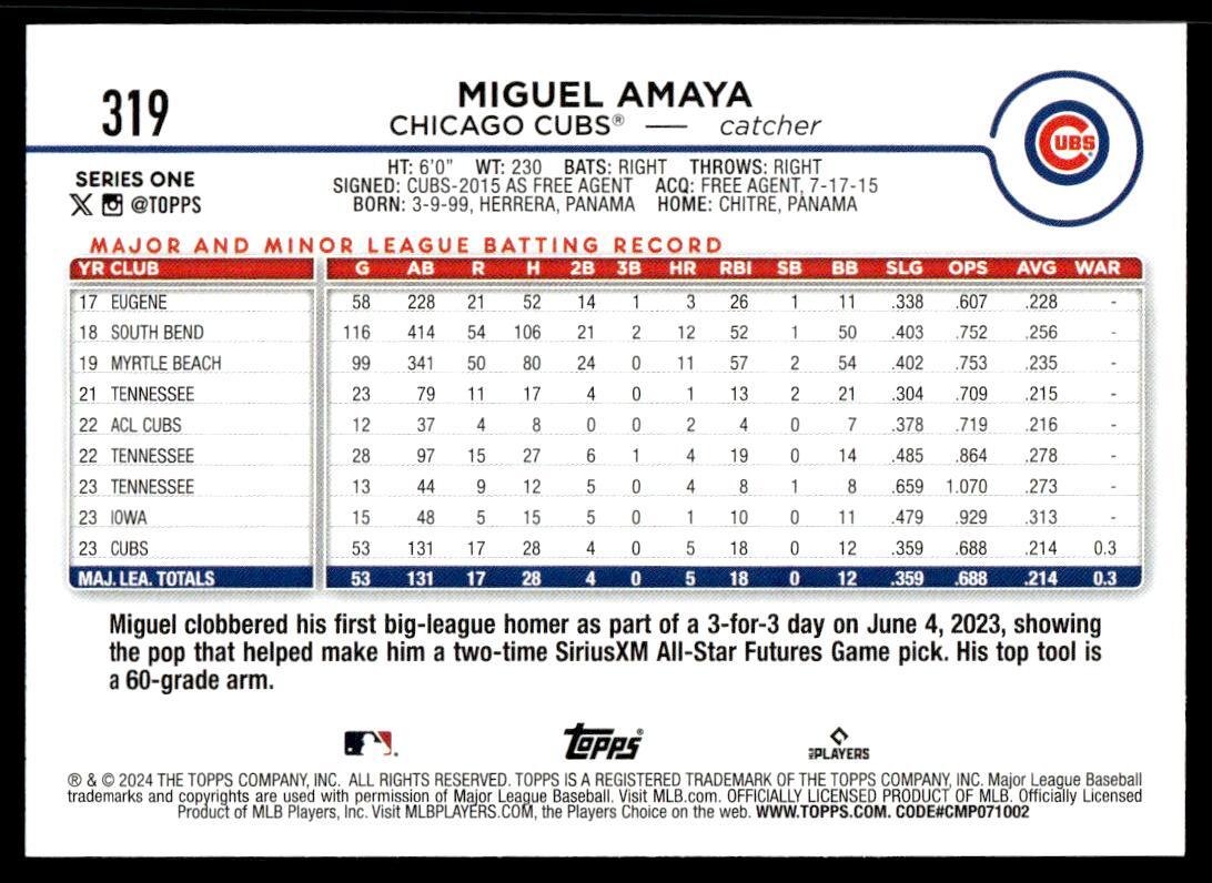 その他 Miguel Amaya Bowman chrome RC Auto /100 2019 BOWMAN CHROME RC MIGUEL AMAYA AUTO SIGNED #CPA-MMA